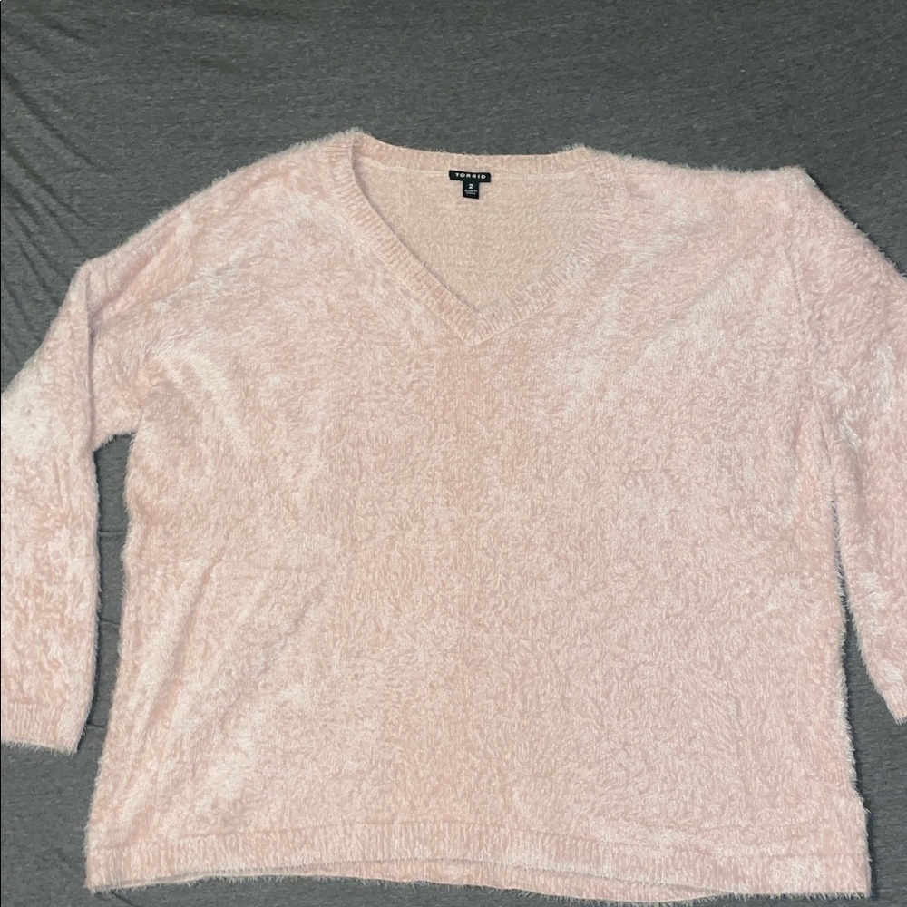 Torrid pink fuzzy sweater